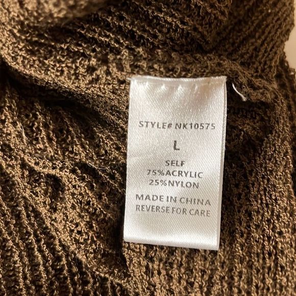 LUMIERE women's chocolate brown sweater large long sleeve sweater cozy forest - Picture 6 of 6